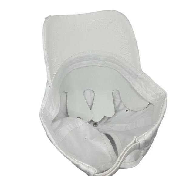 NWT White Cotton Ball Cap Dad Hat Ponytail Hat Magic Mouse Chenille Patch Pink - Picture 2 of 3